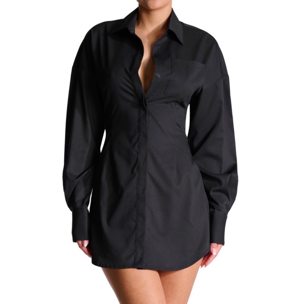 Naked Wardrobe Corset Shirting Dress